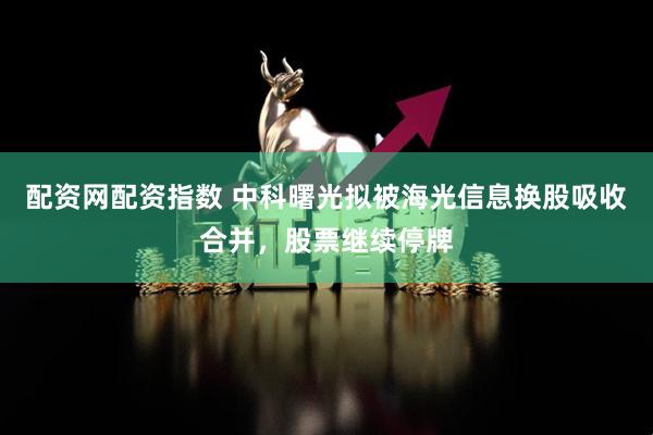 配资网配资指数 中科曙光拟被海光信息换股吸收合并，股票继续停牌